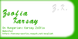 zsofia karsay business card