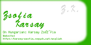 zsofia karsay business card